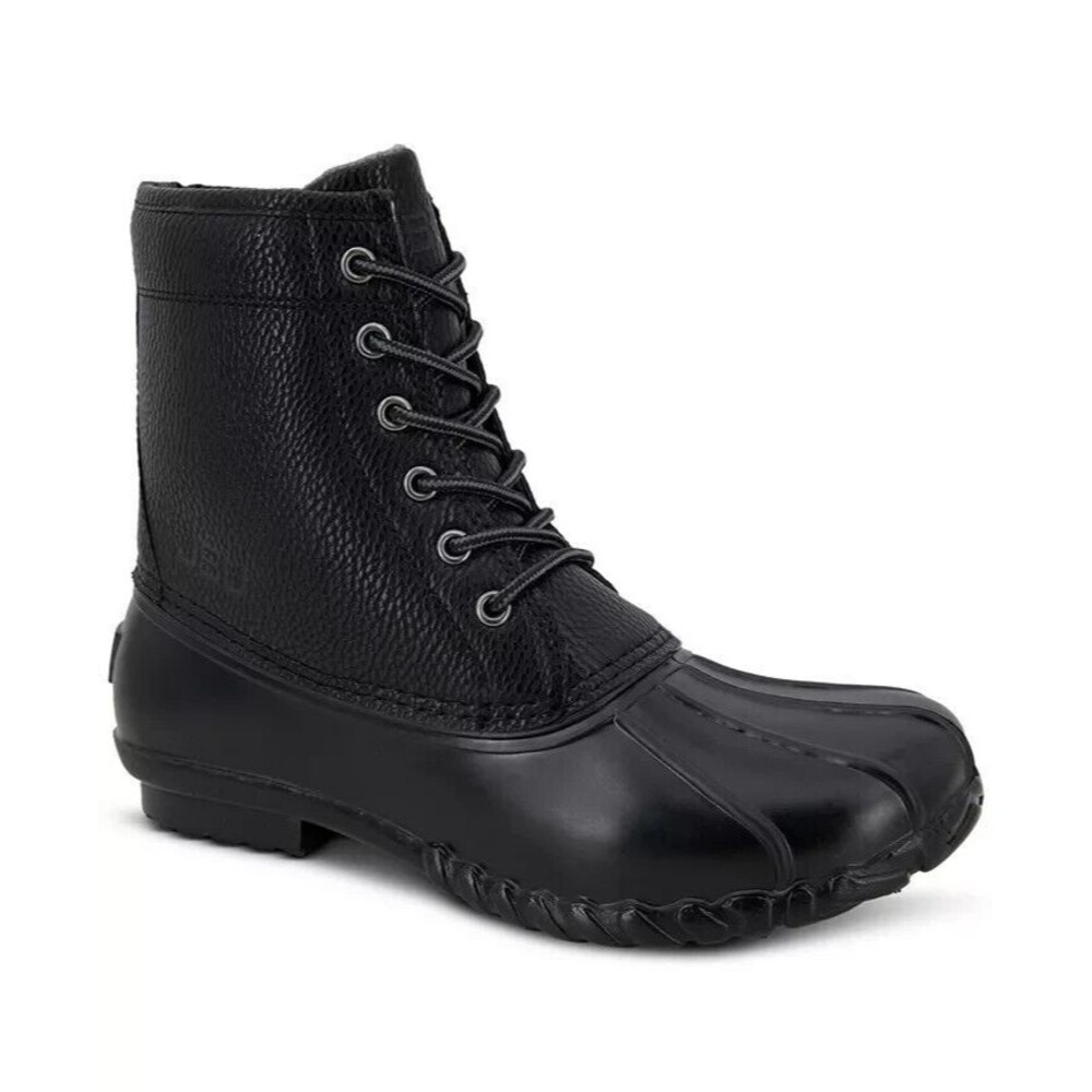JBU Maine Waterproof Duck Boots Mens 13 M Black Faux Fur Lined Lace Up Shoes NWB - Picture 2 of 15